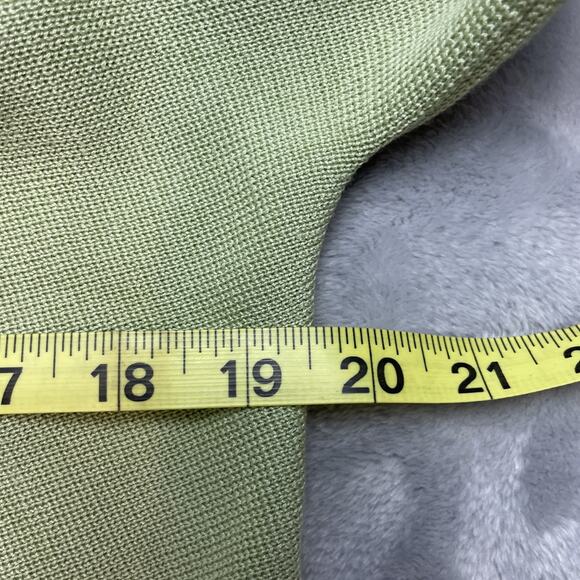 Eileen Fisher Cardigan Sweater Womens M Pear Green Silk Blend Open Cascade Front - Picture 6 of 9
